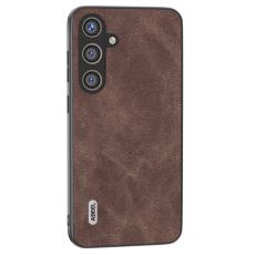 ABEEL - ABEEL Mobilskal till Samsung Galaxy S24 Scratch-proof PU L&auml;der - Brun