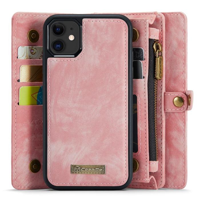 Caseme - CASEME 008 Series Plånboksfodral Äkta Läder till iPhone 11 Magnetisk Rosa