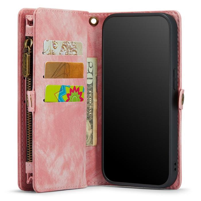 Caseme - CASEME 008 Series Plånboksfodral Äkta Läder till iPhone 11 Magnetisk Rosa