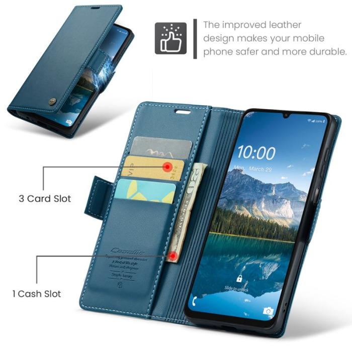 Caseme - CASEME Plånboksfodral Konstläder för Samsung Galaxy A06 4G - Blå