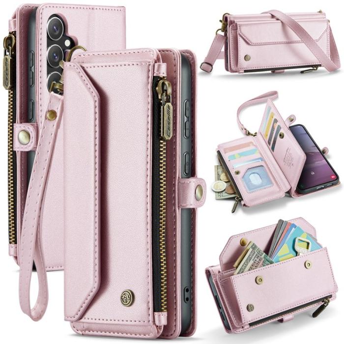 Caseme - CASEME Plånboksfodral Konstläder för Samsung Galaxy S24 FE - Rosa