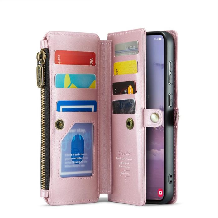 Caseme - CASEME Plånboksfodral Konstläder för Samsung Galaxy S24 FE - Rosa