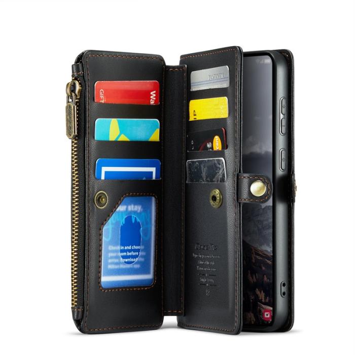 Caseme - CASEME Plånboksfodral Konstläder för Samsung Galaxy S24 FE - Svart