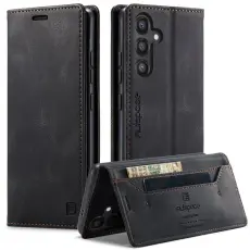 AUTSPACE - AUTSPACE Samsung Galaxy S25 Wallet Fodral KonstL&auml;der - Svart