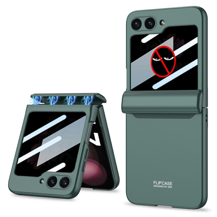 GKK - GKK Galaxy Z Flip 7 Mobilskal med Privacy Skärmskydd - Grön
