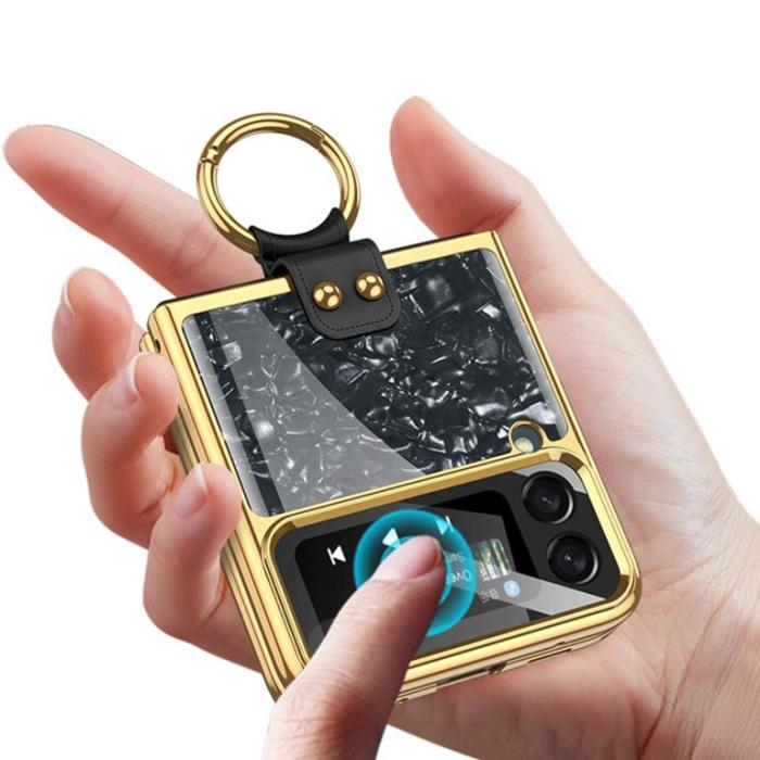 UTGATT1 - Galaxy Z Flip 4 Skal Mood Ring - Rosa/Guld