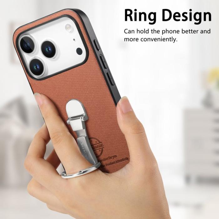 CASENEO - D.G Ming iPhone 17 Pro Fodral Kickstand KonstLäder - Brun