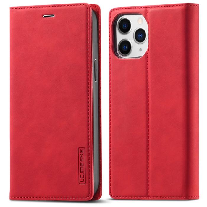 LC.imeeke - LC.IMEEKE iPhone 13 Pro Plånboksfodral - Shockproof Konstläder - Röd