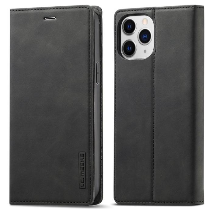 LC.imeeke - LC.IMEEKE iPhone 13 Pro Plånboksfodral - Stötbeständig Konstläder - Svart