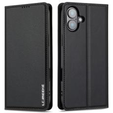 LC.imeeke - LC.IMEEKE L1 Series iPhone 16 Plus Pl&aring;nboksfodral Konstl&auml;der - Svart