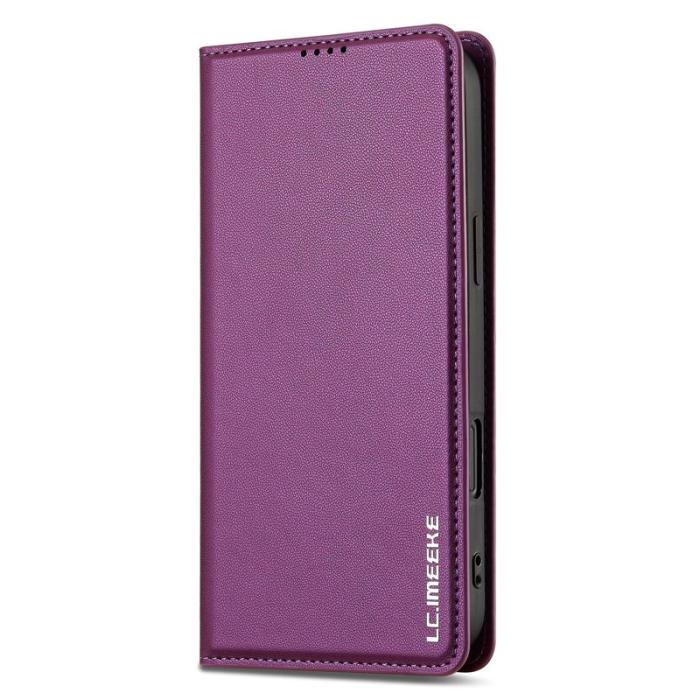 LC.imeeke - LC.IMEEKE L1 Series iPhone 16 Plus Plånboksfodral Konstläder - Lila