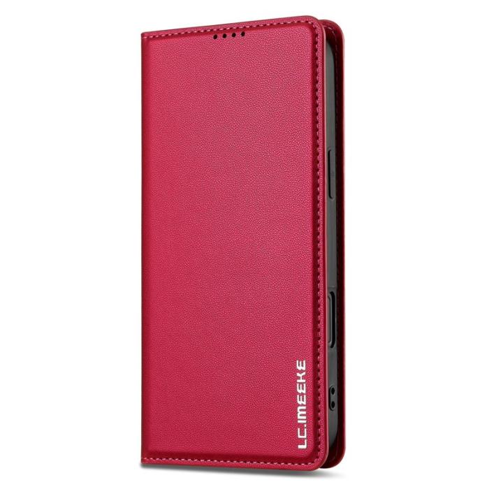 LC.imeeke - LC.IMEEKE L1 Series iPhone 16 Plus Plånboksfodral Konstläder - Röd