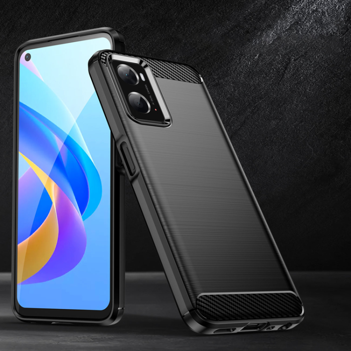 OEM - Realme 9i/Oppo A76/A36 Mobilskal Carbon Flexible - Svart