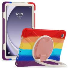 A-One Brand - Galaxy Tab A9 Plus Skal Kickstand Handle Grip - Färgglad Röd