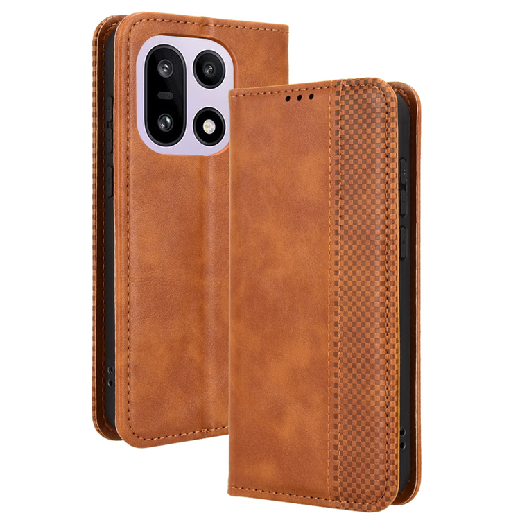 OnePlus 15 5G Plånboksfodral Retro Texture Konstläder (Brun) | 2353 | AlltMobil