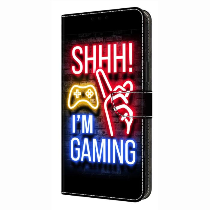 OEM - Samsung Galaxy S26 Fodral Mönstertryck Ställ Läder Flip - Neon