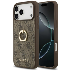 Guess - Guess iPhone 17 Pro Max Mobilskal Ringställ - Brun