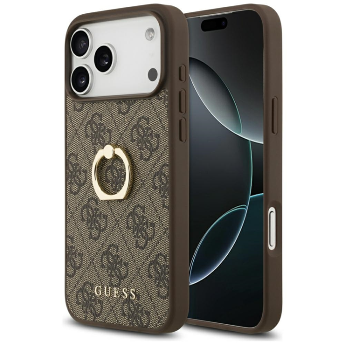 Guess - Guess iPhone 17 Pro Max Mobilskal Ringställ - Brun