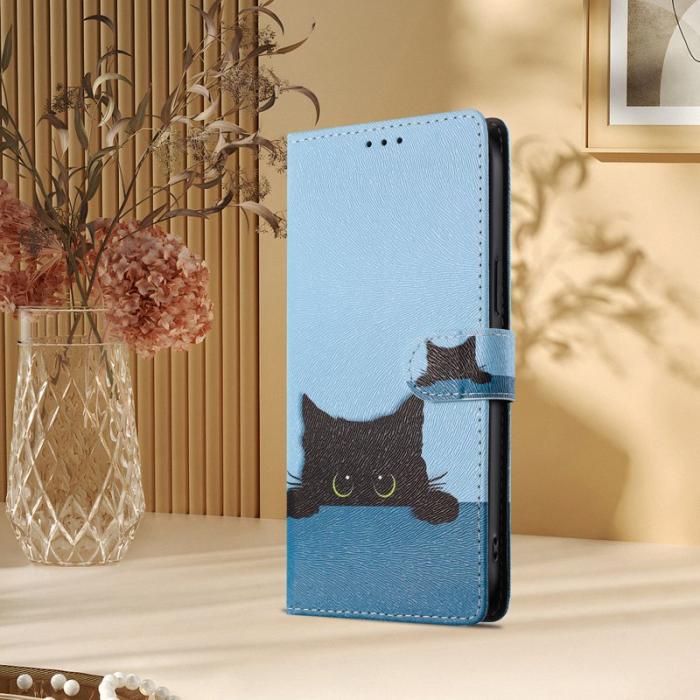 OEM - Samsung Galaxy S26 Ultra Fodral Mönstertryck PU Läder - Svart Katt