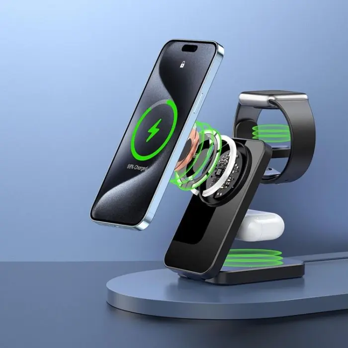 DUZZONA - Duzzona 3-in-1 Trådlös Laddare Magsafe iPhone, Apple Watch, AirPods 15W