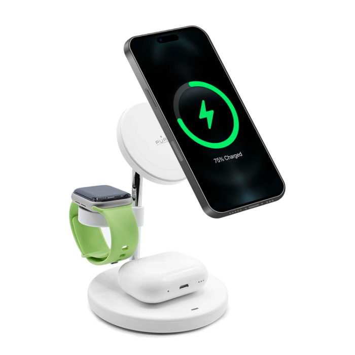 Puro - Puro 3-in-1 Trådlös Laddare Magsafe iPhone, Apple Watch, AirPods