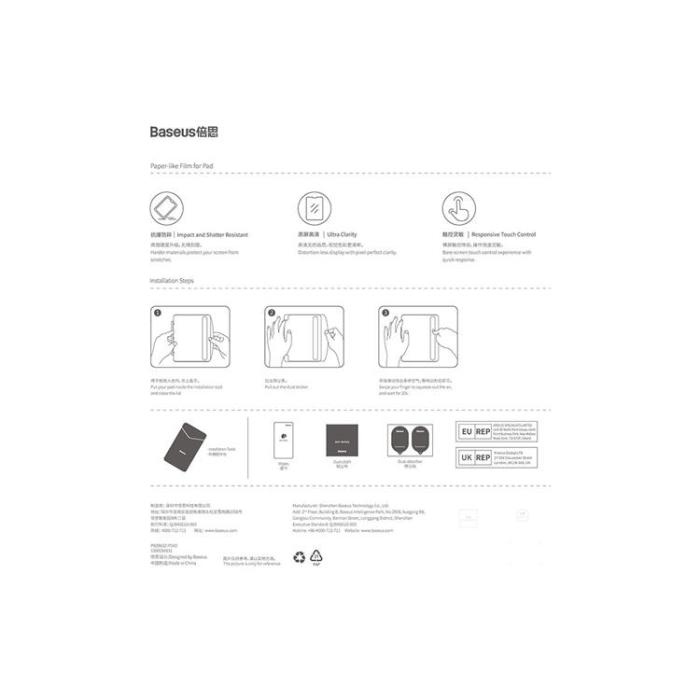 BASEUS - Baseus iPad (10.2) Härdat Glas Skärmskydd - Transparent