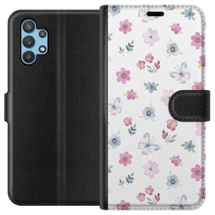 iSecrets - Plånboksfodral till Samsung Galaxy A32 5G med Blommor och fjärillar