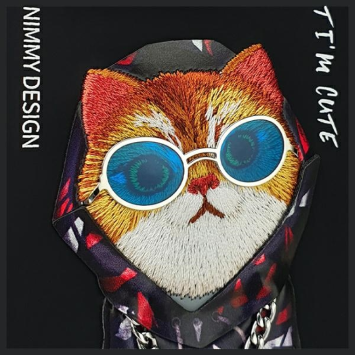 NIMMY - Nimmy iPhone 15 Pro Mobilskal Glasses Cool Cat - Svart