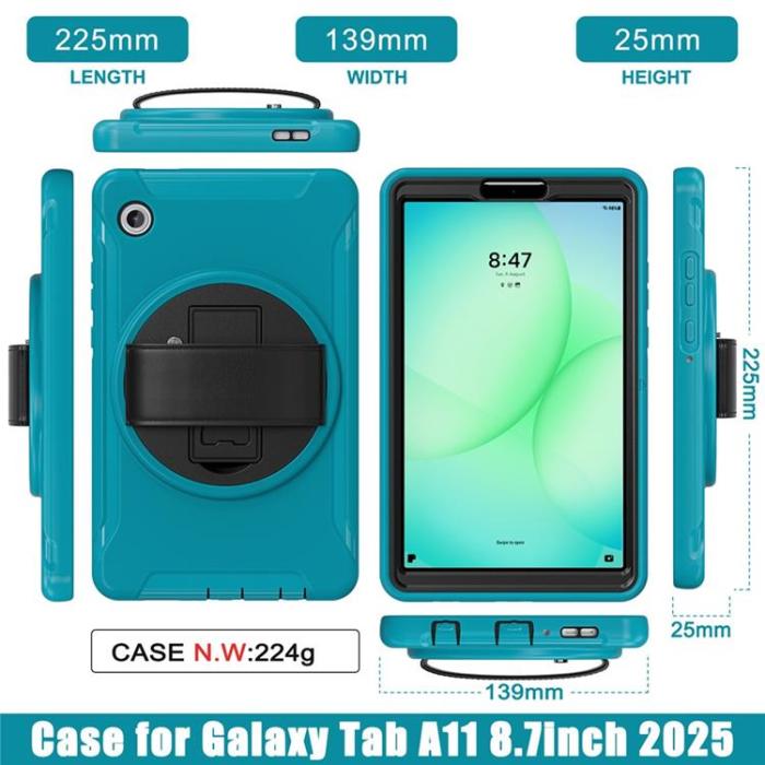 A-One Brand - Galaxy Tab A11 Mobilskal Rotary Kickstand med Handrem