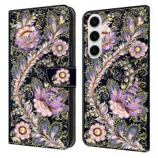 OEM - Samsung Galaxy S26 Fodral M&ouml;nstertryck St&auml;ll L&auml;der Flip - Vintage Guld