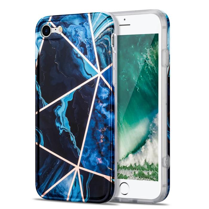 Boom of Sweden - BOOM - Grid skal till iPhone 7/8/SE 2020 - Blå Marmor