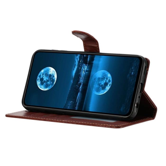 OEM - Samsung Galaxy S26 Plus Plånboksfodral Konstläder Ställfunktion - Brun