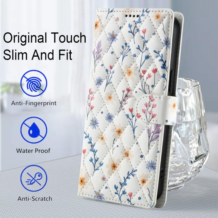OEM - Samsung Galaxy S26 Plus Plånboksfodral Rhombic Blommönster Konstläder - A2