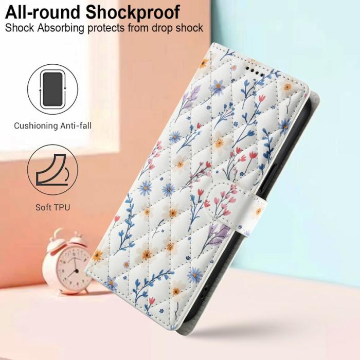 OEM - Samsung Galaxy S26 Plus Plånboksfodral Rhombic Blommönster Konstläder - A2