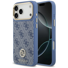Guess - Guess iPhone 17 Pro Mobilskal Magsafe Strass Logo - Blå