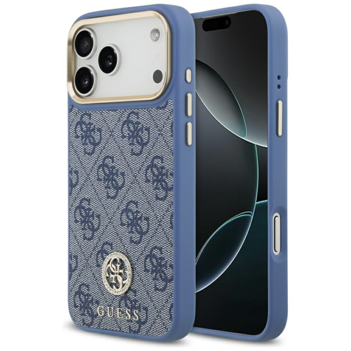 Guess - Guess iPhone 17 Pro Mobilskal Magsafe Strass Logo - Blå