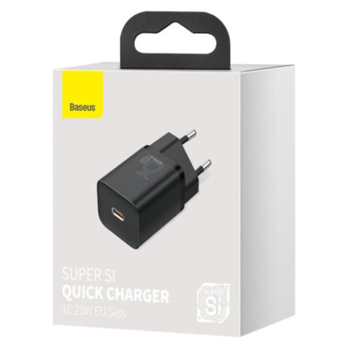 BASEUS - Baseus Super Väggladdare USB-C 25W - Svart