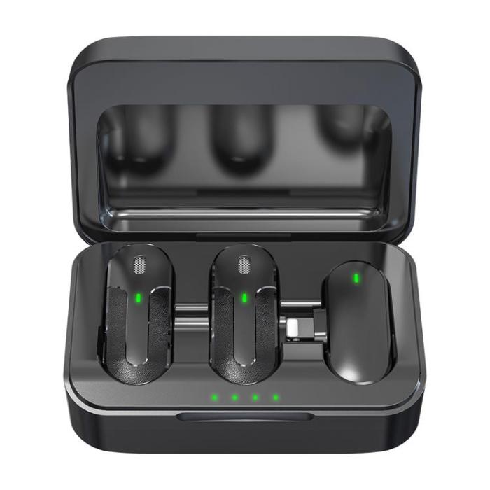 Devia - Devia 2in1 Trådlös Mikrofon Lightning ENC Kintone - Svart
