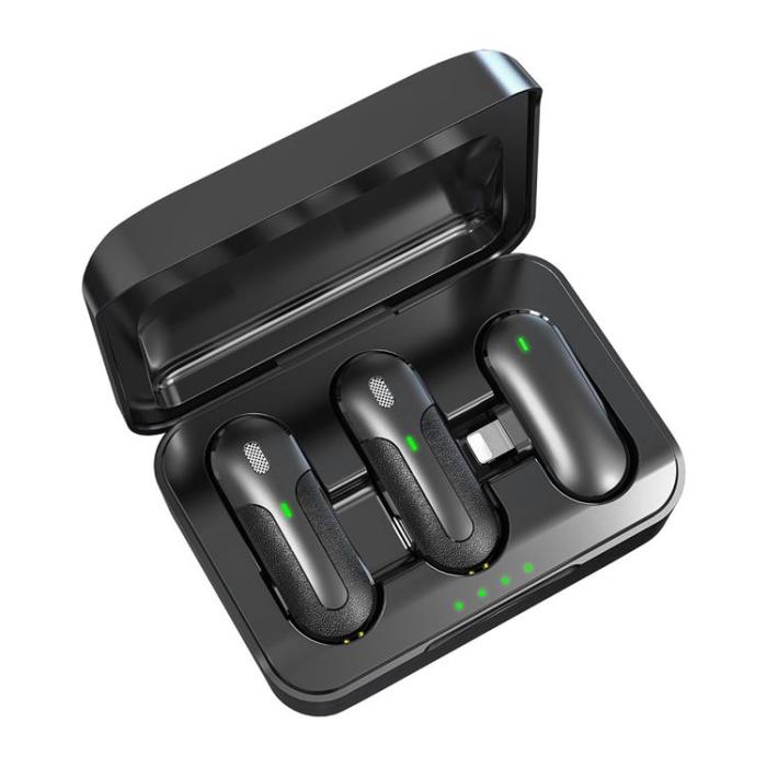 Devia - Devia 2in1 Trådlös Mikrofon Lightning ENC Kintone - Svart