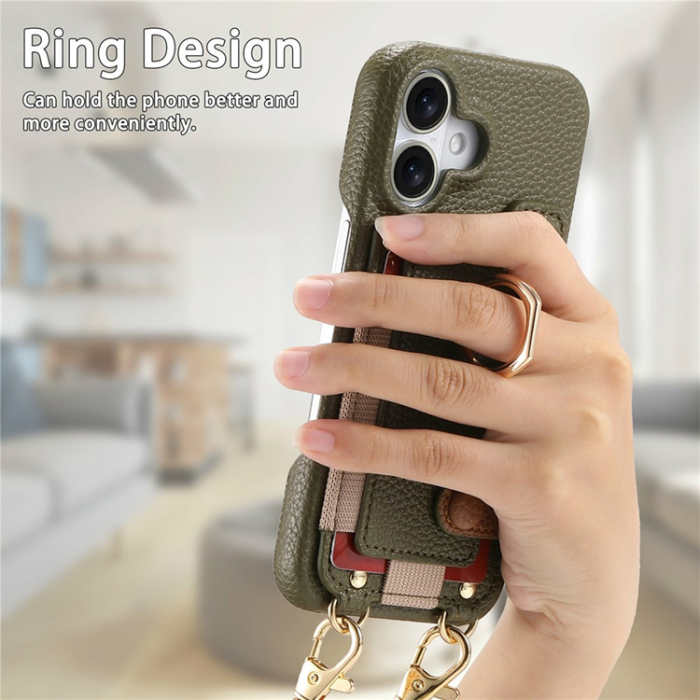 A-One Brand - iPhone 17 Mobilskal med Korthållare Ring Kickstand