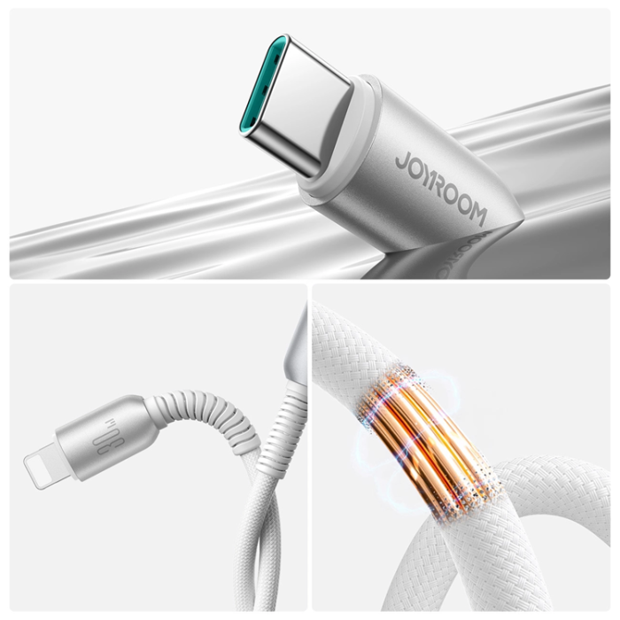 Joyroom - Joyroom S-A51 30W Lightning - USB-C Kabel 1.2m - Ljusgrå