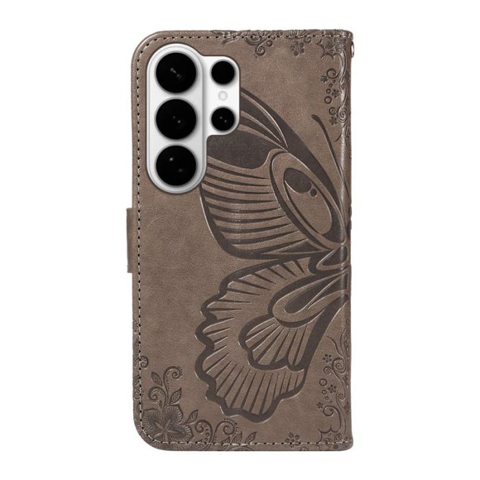OEM - Mobilskal till Samsung Galaxy S26 Ultra Fjärilsmönster KonstLäder - Grå
