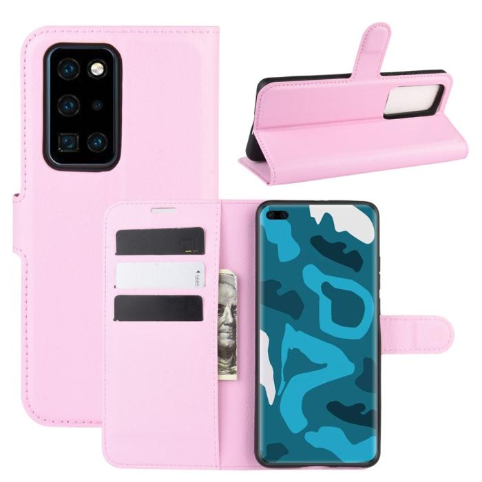 OEM - Litchi Plånboksfodral till Huawei P40 Pro - Rosa