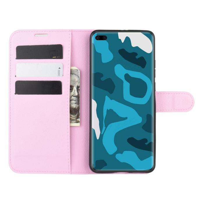 OEM - Litchi Plånboksfodral till Huawei P40 Pro - Rosa