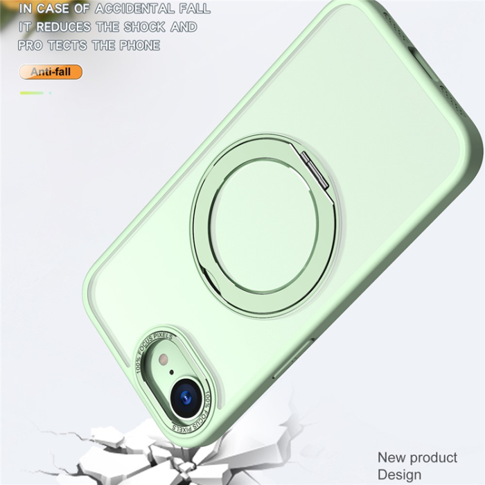 OEM - iPhone 16e Mobilskal MagSafe TPU + Acrylic Kickstand - Grön