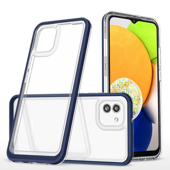 OEM - Galaxy A03 Skal Clear 3in1 - Blå