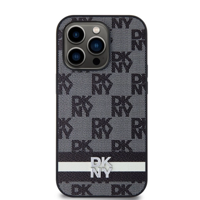 DKNY - DKNY iPhone 15 Pro Mobilskal Läder Checkered Mono Pattern