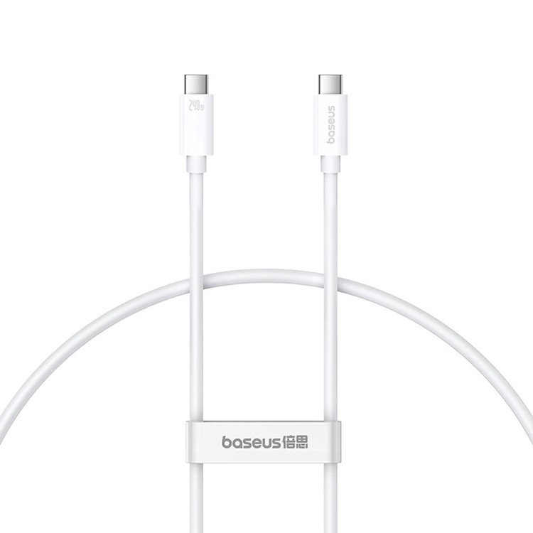 Baseus USB-C till USB-C kabel 240W PD 8K 60Hz 1m - Vit | 3541 | AlltMobil