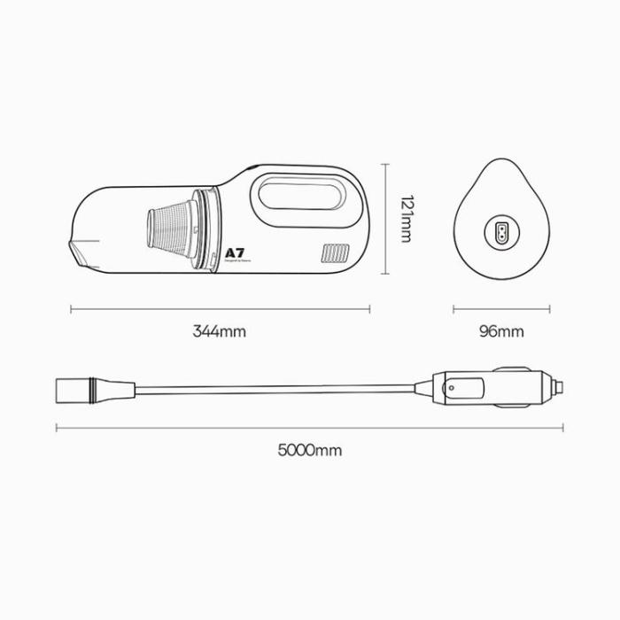 UTGATT1 - Baseus A7 Mini Bildammsugare 90 W 6000 Pa - Mörkgrå