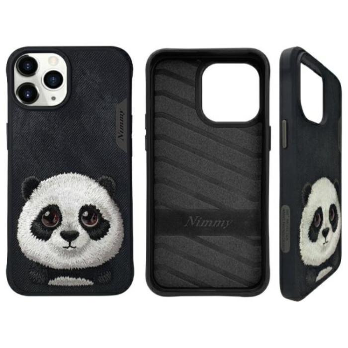 NIMMY - Nimmy iPhone 15 Pro Mobilskal Big Eyed Pet 2.0 Panda - Svart